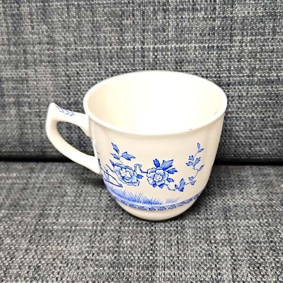 FURNIVALS QUAIL 1913 England China Blue Demitasse Espresso Teacup&Saucer VINTAGE - Picture 7 of 9